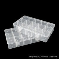 15-Grid Clear PP Storage Box with Removable Dividers for Small Parts, Screws, Electronic Components, and Hardware Tools