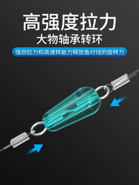 Silicone Fishing Line Connector Quick Release Swivel Hooks for Lead Sinker Rigs