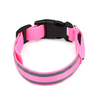 LED Luminous Dog Collar with Reflective Material, USB Rechargeable Anti-Lost Pet Collar for Night Walking