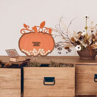 Wooden Halloween Decorations, Pumpkin Fall Wedding Guest Book, Event Birthday Message Book