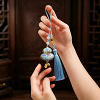Handmade Song Brocade Gourd Tassel Pendant for Car & Keychain