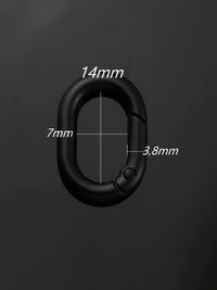 Mini Oval Spring Snap Hook for Bags, Keys, and Water Bottles - Matte Black