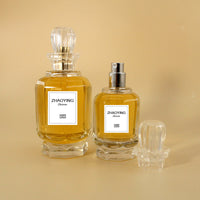 Vintage Clear Glass Perfume Atomizer Bottle with Press Spray Cap, Refillable Fragrance Container