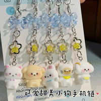 Cute Cat & Rabbit Beaded Keychain Phone Charm