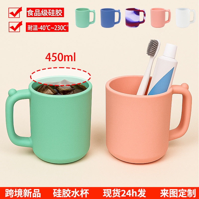 Collapsible Silicone Travel Mug with Lid - 600ml Portable Coffee Cup for Office & Outdoor Use