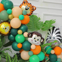 Jungle Animal Theme Green Balloon Arch Kit for Kids' Birthday Party Decorations