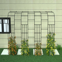 Half-Arch Metal Garden Trellis for Climbing Plants, Roses, and Vines