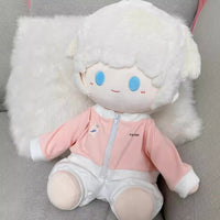 Cotton Doll Clothes Set for 40cm Plush Dolls, Sitting Pose Outfits with Pants and Hat