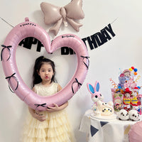 Pink Hollow Heart Photo Frame Balloon for Birthday Party Decoration