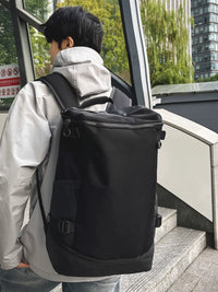 Large Capacity Solid Color Casual Travel Backpack for Men and Women, High School and College Students, Laptop Compatible