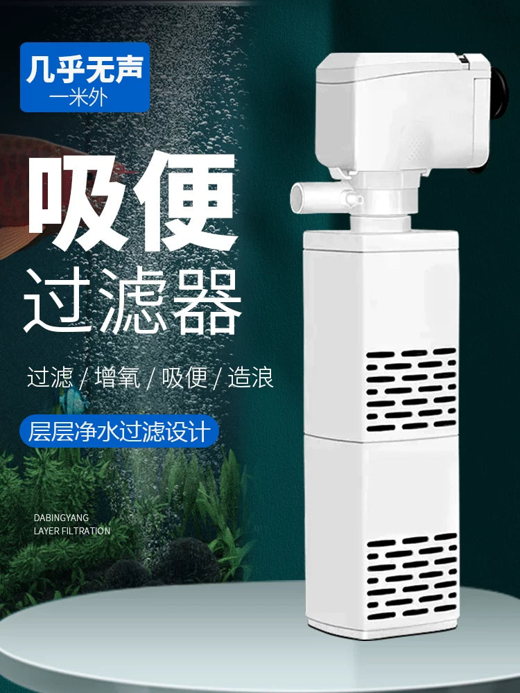 Aquarium Internal Filter Pump 3-in-1 Submersible Water Pump for Fish Tank Circulation, Oxygenation, and Waste Removal