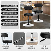 Adjustable Swivel Bar Stool with Backrest for Salon, Bar, or Home