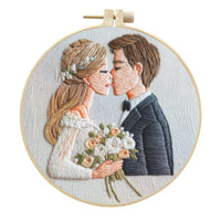 DIY Embroidery Kit Wedding Dress Floral Pattern Handcraft Material Set