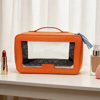 Large Capacity PVC Waterproof Toiletry Bag Portable Travel Cosmetic Organizer with Handle
