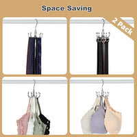 Multi-functional Rotating Metal Hanger with 8 Hooks for Belts, Scarves, and Hats