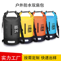 Two-Tone Waterproof Dry Bag for Outdoor Sports, Swimming, and Rafting - Thick PVC Wet/Dry Separation Backpack