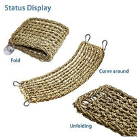 Parrot Chew Toy Grass Net Ladder Bird Climbing Frame Swing Hammock for Small to Medium Birds