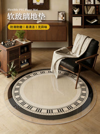 PVC Round Chair Mat for Hard Floors, Transparent Non-Slip Floor Protector for Office and Home