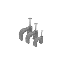 Gray Round PE Steel Nail Cable Clips for Network Cables and Water Pipes