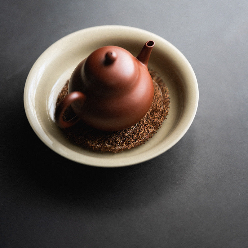 Ceramic Teapot Saucer Dry Bubble Tray Gaiwan Base Holder Round Kiln Fired Teapot Mat