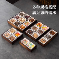 Chinese Style Wooden Divided Snack Serving Tray with Lid