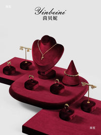 Velvet Jewelry Display Stands for Countertop, Bracelet, Necklace, Ring, and Earring Organizer
