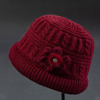 Women's Winter Knit Beanie Hat and Scarf Set for Middle-Aged and Elderly, Fleece Lined Warm