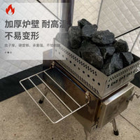 Portable Stainless Steel Tent Sauna Wood Stove for Dry Steaming and Heating