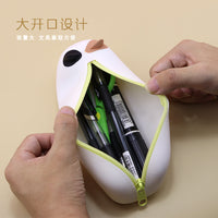 Cartoon Silicone Pencil Case, Large Capacity, Multi-functional Storage Pouch for School Supplies