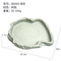 Reptile Feeding Dish and Water Bowl, Realistic Stone Decor for Lizards, Geckos, Spiders, Turtles, Snakes, Parrots, Chinchillas
