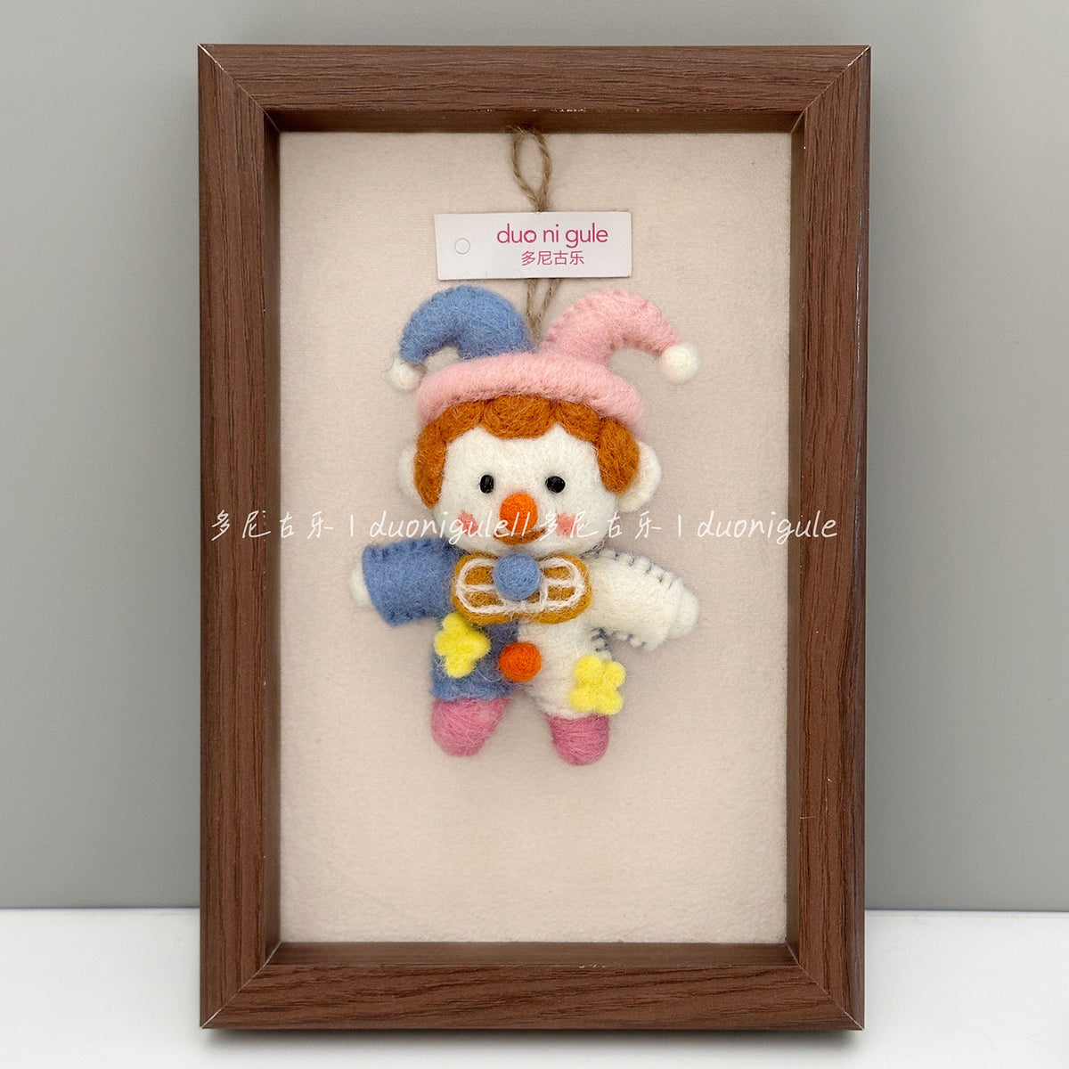 Donigule Nepal Handmade Wool Felt Clown Doll Keychain Bag Car Charm