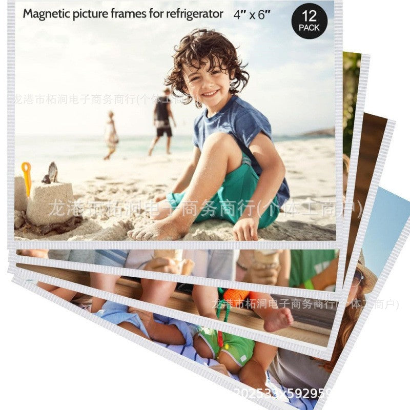 Magnetic PVC Soft Photo Frame for Home Decor Photo Wall Refrigerator Sticker - Nail-Free & Glue-Free
