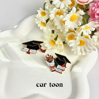 Graduation Season Doctor Hat Metal Brooch Pin Badge 2025 Bachelor Creative Cap Alloy Commemorative Decoration