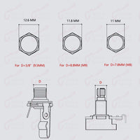 Potentiometer Electronic Jack Nut Washer Set for Alpha CTS Switchcraft