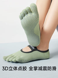 Women's Yoga Pilates Non-Slip Toe Socks for Dance Sports Fitness