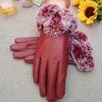 Women's Winter Warm Touchscreen Gloves with Plush Lining for Driving and Cycling