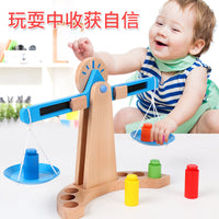 Montessori Wooden Balance Scale for Kids Early Education Math Learning Toy