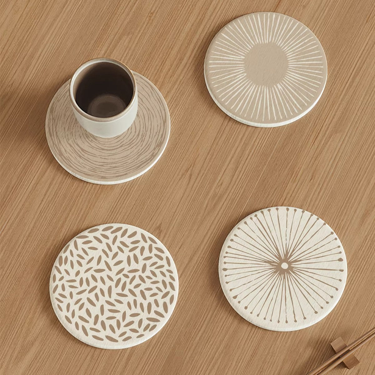 Japanese Diatomaceous Earth Coasters for Drinks, Absorbent and Quick-Drying Tabletop Heat Insulation Mats