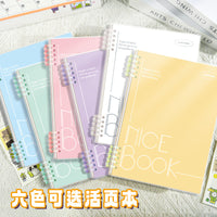 A4 PP Cover Spiral Notebook with Lined Pages, Detachable Loose-Leaf Design