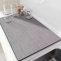 Diatomaceous Earth Kitchen Drain Mat for Countertops, Absorbent and Quick-Drying Dish Drying Mat, Heat-Resistant Coaster