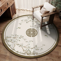 New Chinese Style Round Chair Mat for Study and Office, Wood Floor Protector, Computer Chair Caster Pad