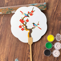 Cloisonne Enamel DIY Kit for Chinese Traditional Fan - Wedding Gift Double Happiness Mandarin Duck Design
