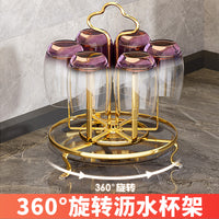 Luxury Rotating Mug Drying Rack with Drip Tray, Glass Cup Holder for Home Kitchen Organization