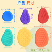 Kids Sensory Fidget Stone with Lanyard, 6 Pack Soft Silicone Worry Stone Stress Relief Toy