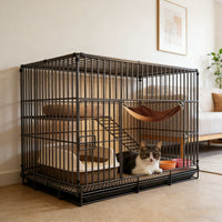 Large Double-Layer Cat Cage Indoor Cat Villa with Jumping Platforms and Stairs, Spacious for Big Cats