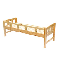 Solid Wood Toddler Bed with Guardrail, Single Bed, Baby Splicing Large Bed, Extension Widening Children's Bed