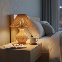Handwoven Bohemian Lampshade for Table Lamps - Nordic Style Decorative Light Cover for Bedroom & Living Room