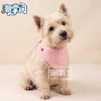 Adjustable Pet Bandana Scarf for Small Dogs and Cats, Solid Color and Polka Dot Designs