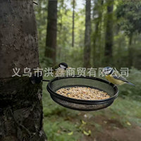 Outdoor Wall-Mounted Bird Feeder with Detachable Metal Mesh or Plastic Tray