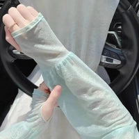 Lace Ice Sleeves for Women, UV Protection Arm Sleeves for Outdoor Cycling and Driving